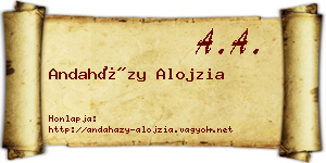 Andaházy Alojzia névjegykártya